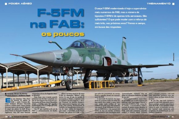 F-5FM na FAB os poucos - matéria Forças de Defesa pág abertura