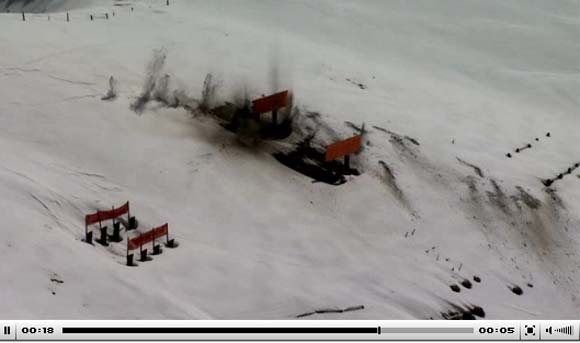 Cena de vídeo de testes do canhão do Gripen C na Suíça - Depto de Defesa da Suíça