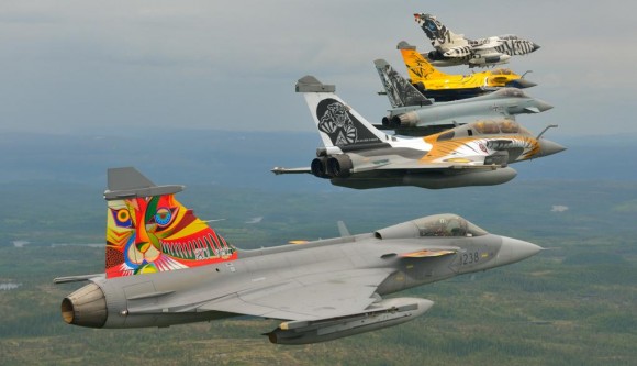 Tiger Meet 2013 - Gripen - Rafales - Typhoon e Tornado - foto via Força Aérea Francesa
