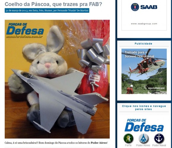 Post de Páscoa do Poder Aéreo com F-16