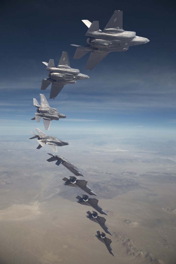 Teste de voo do MGCAS do F-35 - fotomontagem Lockheed Martin