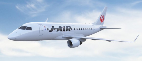 E-170 nas cores da J-AIR da JAL - imagem Embraer