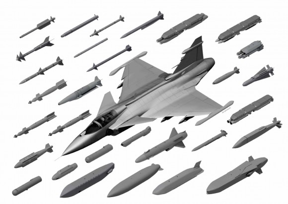 Gripen E Weapons - imagem Saab