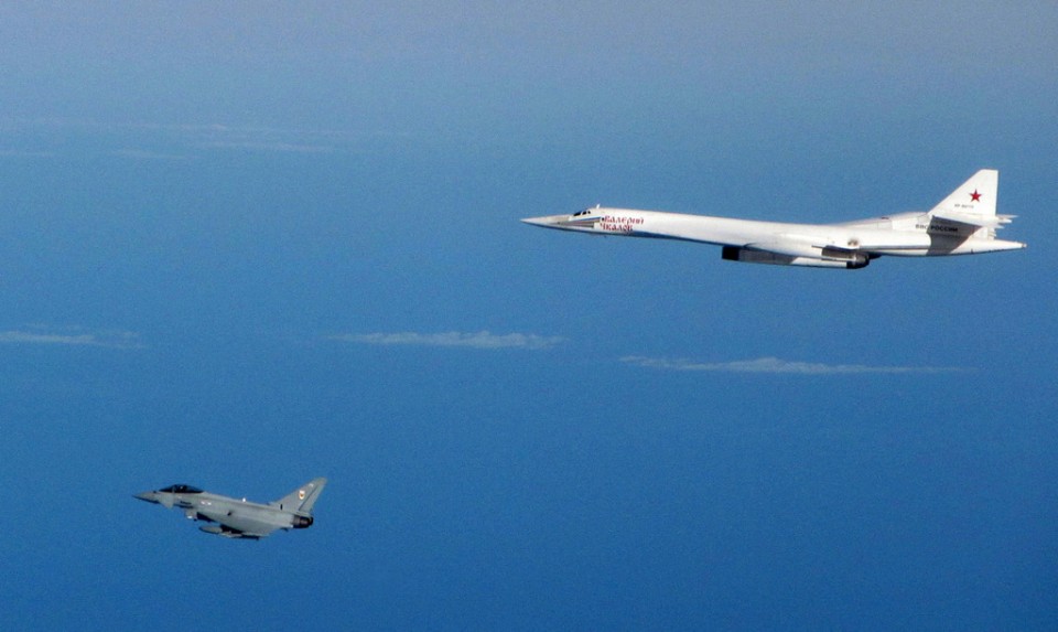 Typhoon fighter aircraft from RAF Lossiemouth intercept two Russian military Blackjack aircraft SEP10th-2015-1