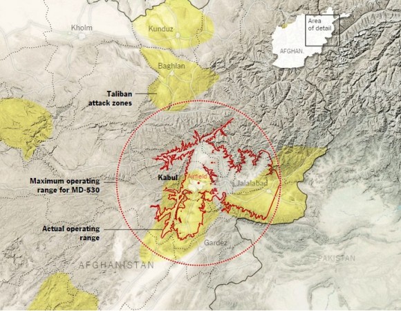 mapa d eoperacao do MD-530 no afeganistao