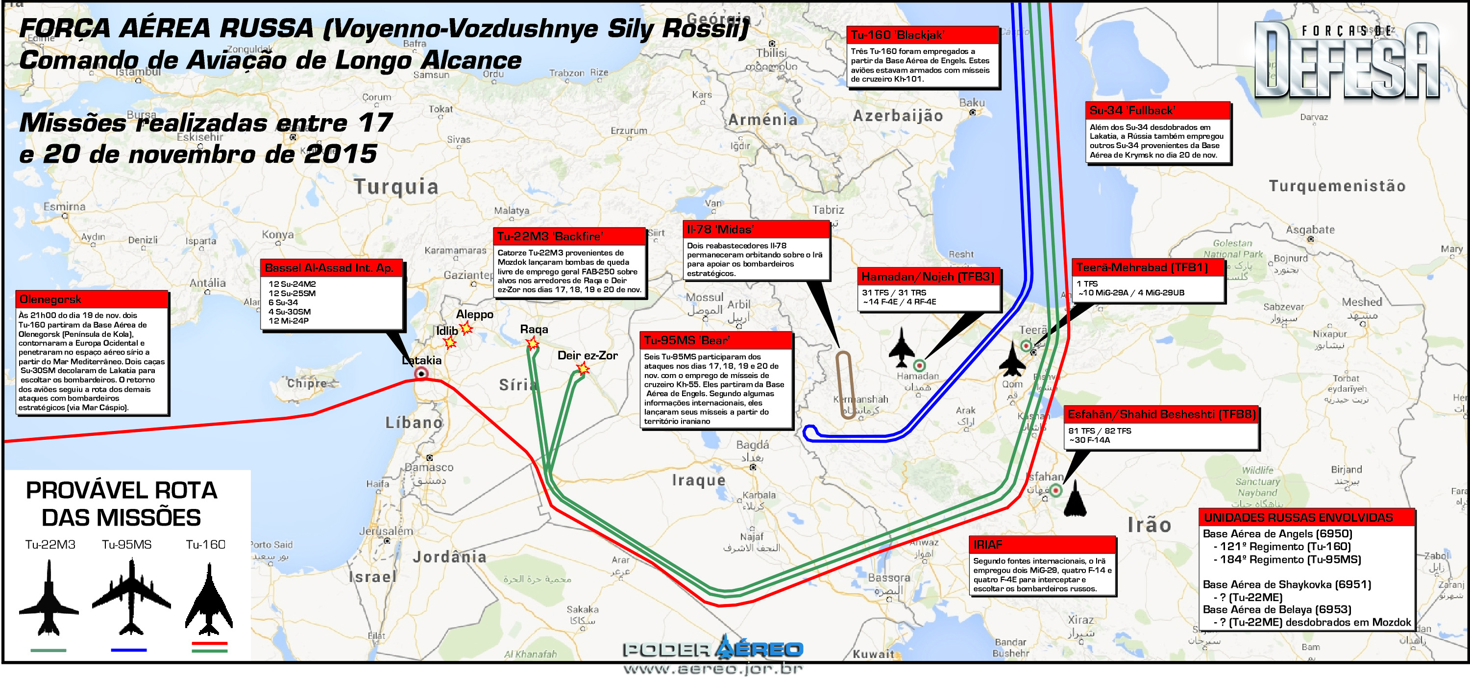mapa - rota bombardeiros russos na siria