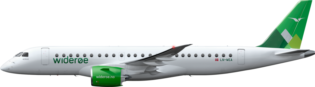 E190-E2 com as cores da Wideroe