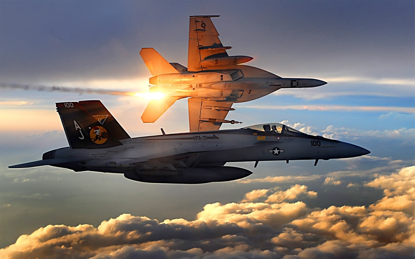 FA-18_Super_Hornet-lancando flare - foto USN