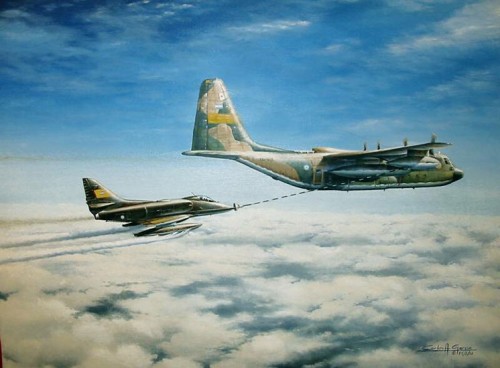 A-4 avariado e C-130 nas Malvinas - Carlos A Garcia