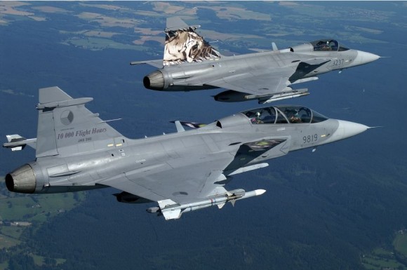 caças Gripen da República Tcheca - foto Saab