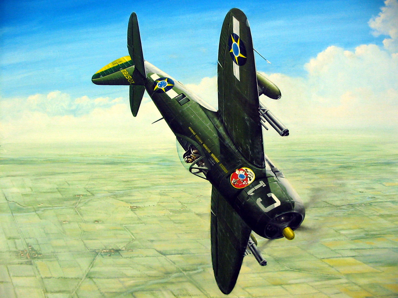 MUSAL pintura P-47 Thunderbolt aviao FAB