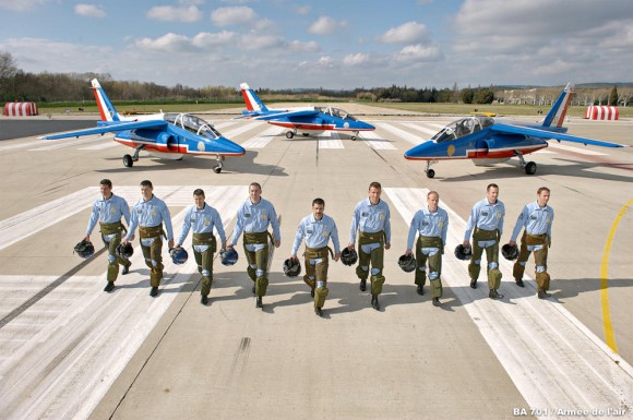 60 anos da Patrouille de France - pilotos se preparam - foto Força Aérea Francesa