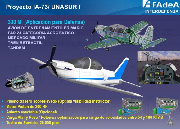 IA-73 UNASUR I - conceito com motor pistão - imagem via Interdefensa