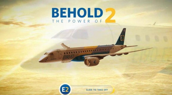Tela inicial site Embraer sobre E-Jets E2