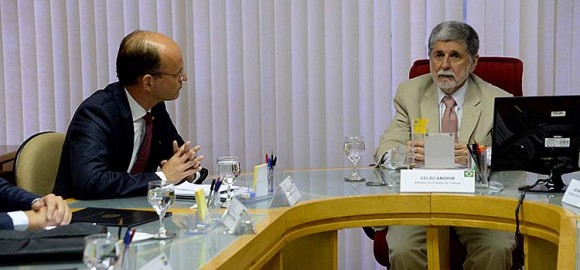 Reunião Amorim e von der Esch no MD - foto Ministério da Defesa