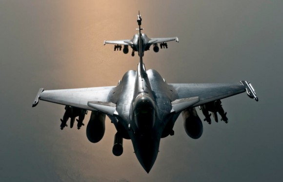 caças Rafale em missão sobre o Iraque - foto Min Def França