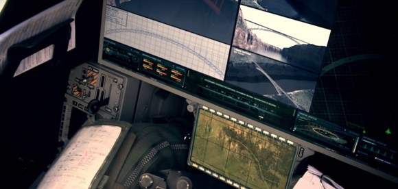Display tela única em Gripen - cena vídeo promocional Saab