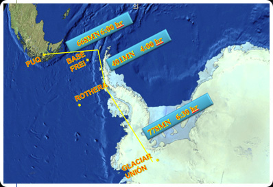 Mapa bases Antártida - imagem via FACh