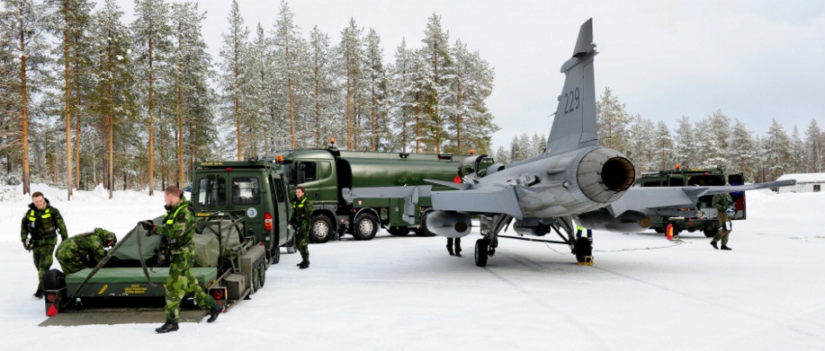 Novo conceito apoio Gripen desdobrado - foto Forças Armadas Suecas