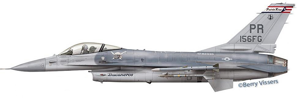 F-16 do 198th Fighter Squadron que esteve em Natal em 1995