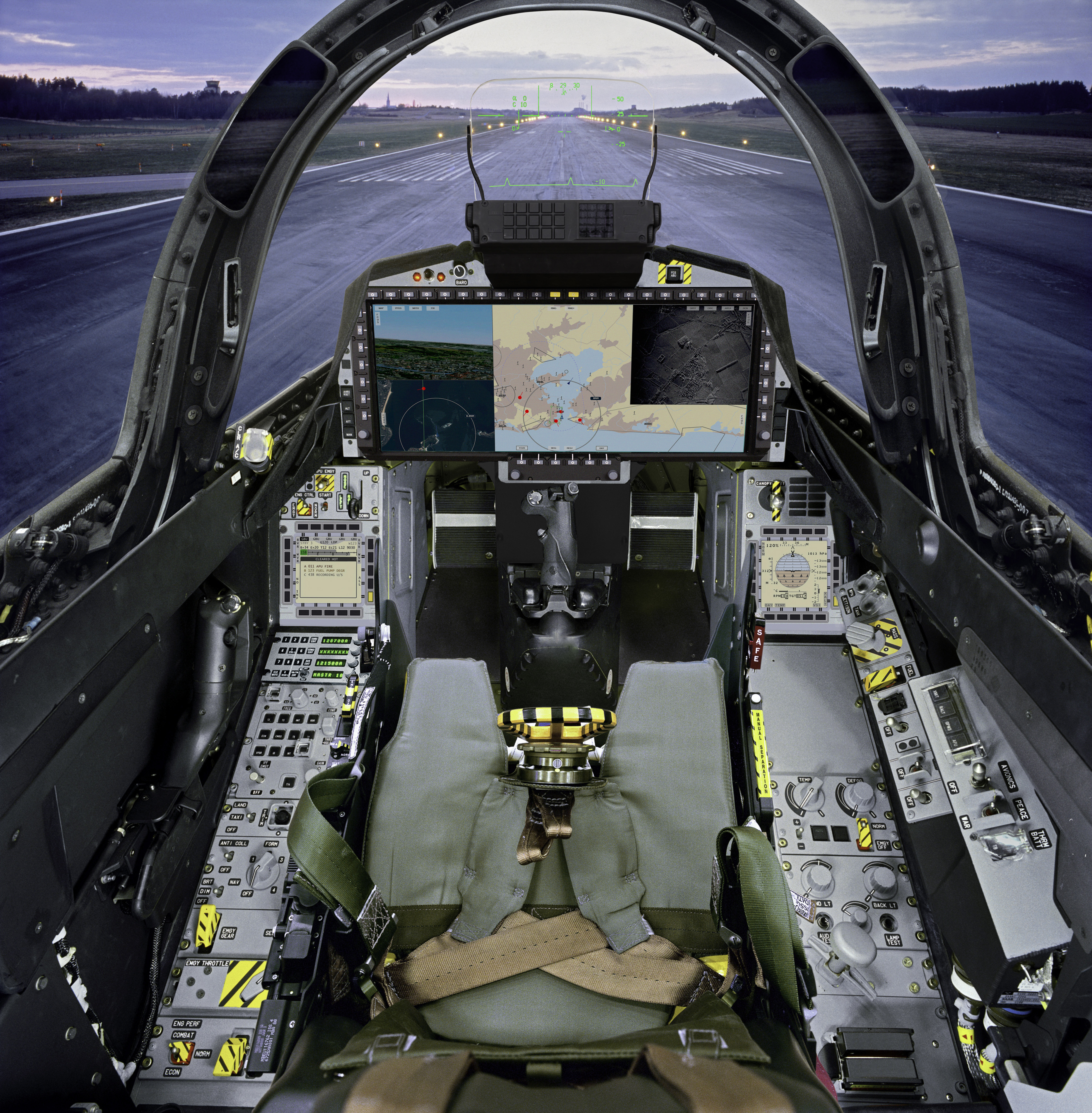 Cockpit do Saab Gripen com WAD