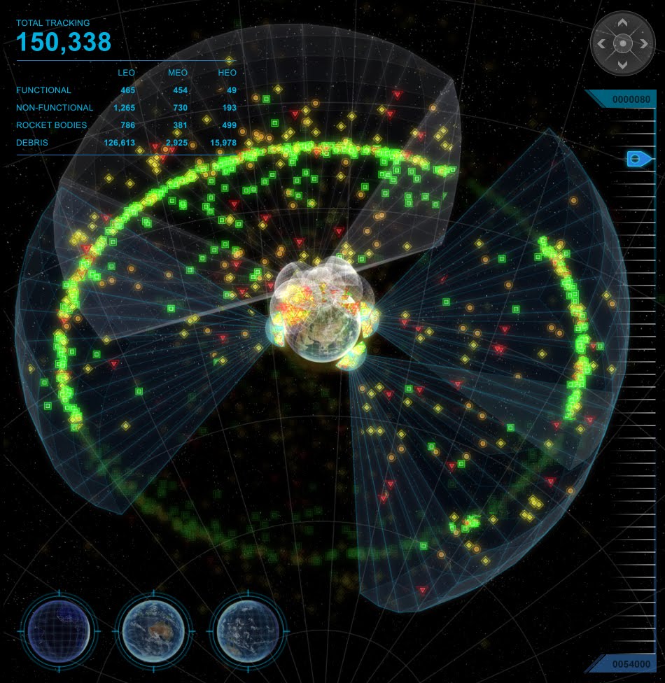 A consciÃªncia situacional do espaÃ§o fornece dados sobre o lixo espacial e satÃ©lites desativados que podem afetar futuros lanÃ§amentos